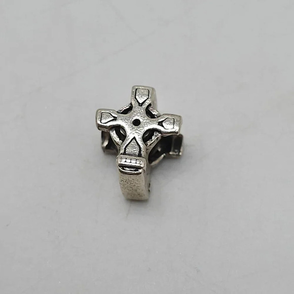 Sterling Silver Celtic Cross Charm For Bracelets and Necklaces - Picture 3 of 4